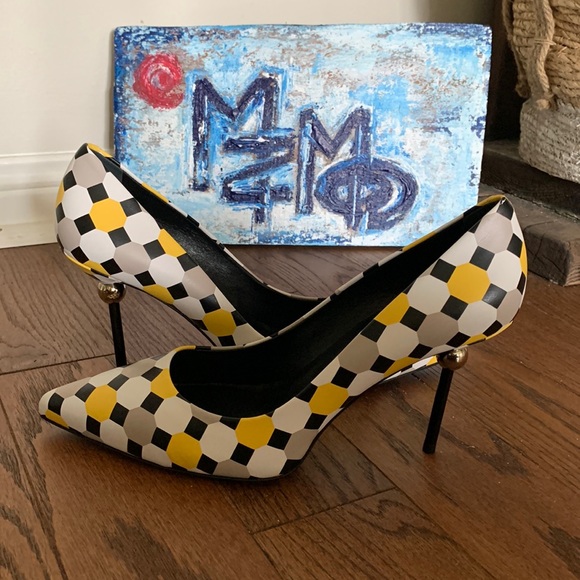 Roger Vivier Handcrafted Dec Sphere Palazzo Hexagon BNIB Sz 38 Made In Italy - Picture 6 of 16